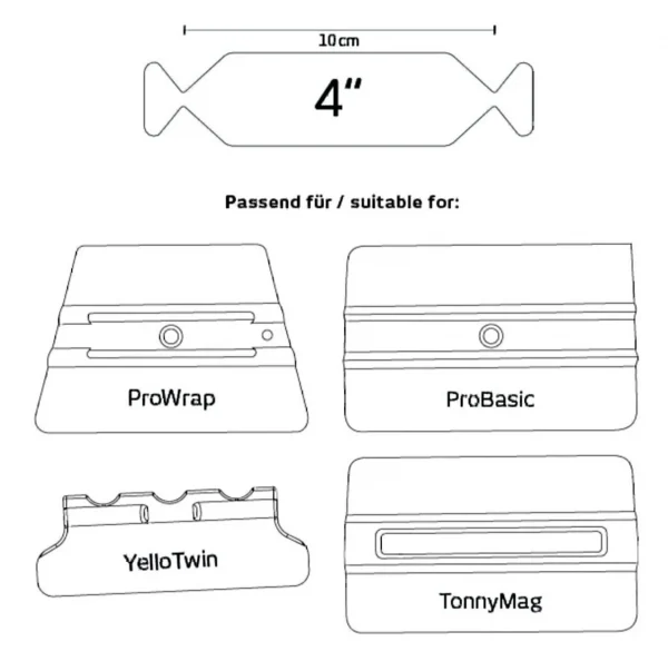Самоклеящиеся накладки из микрофибры (5 шт) YelloWings SlimSkin MicroFine 4"/10cm